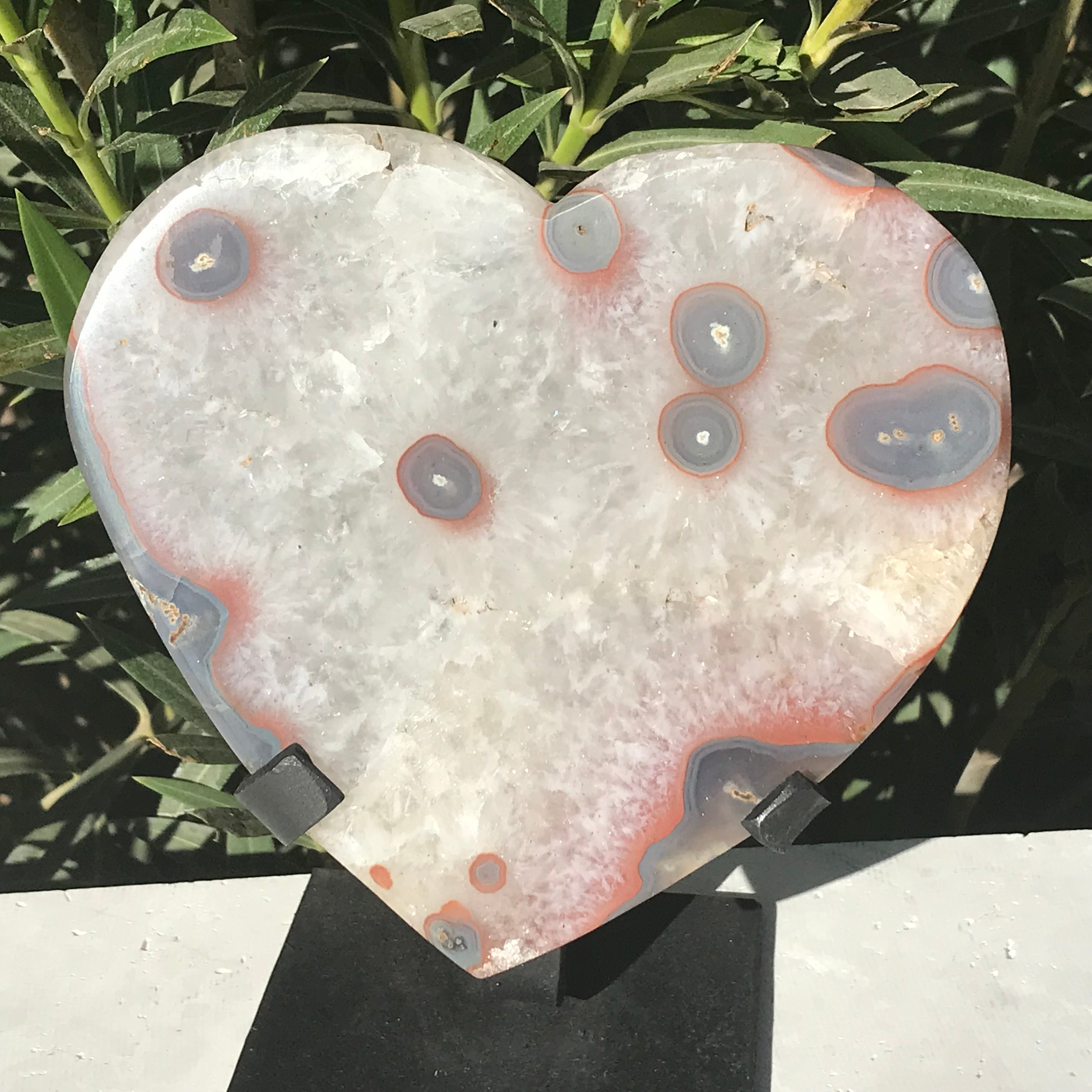 Rose Banded Blue Eyed Agate Heart