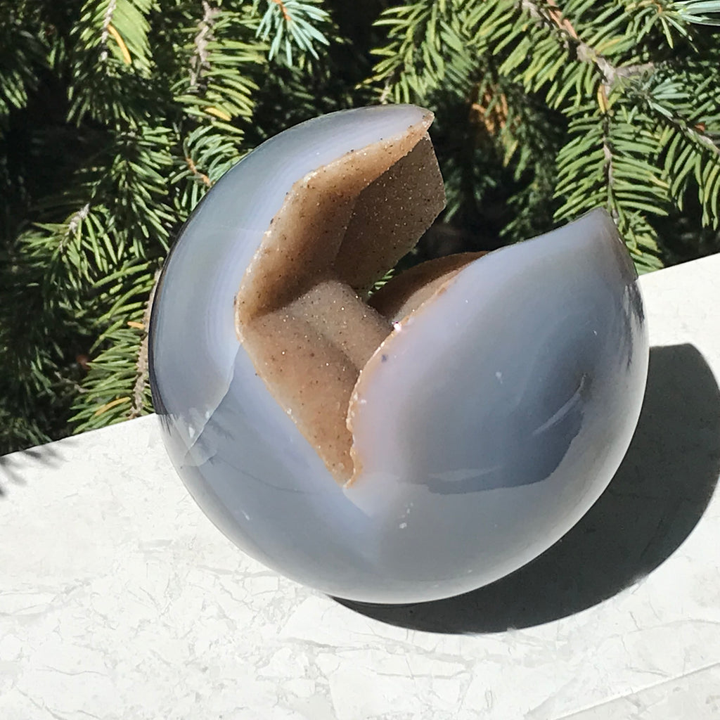 Glistening Agate Geode Sphere