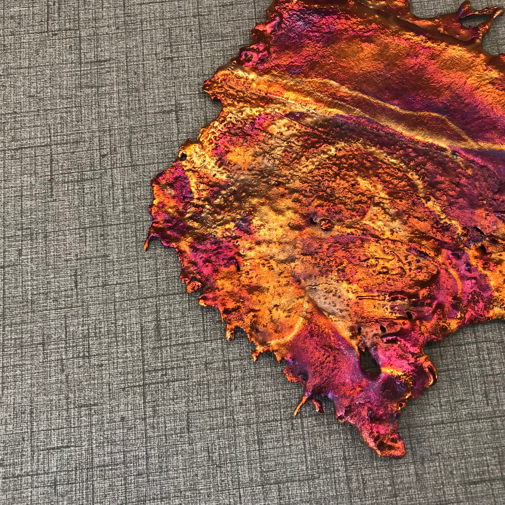 Striated Rainbow Splash Copper Art