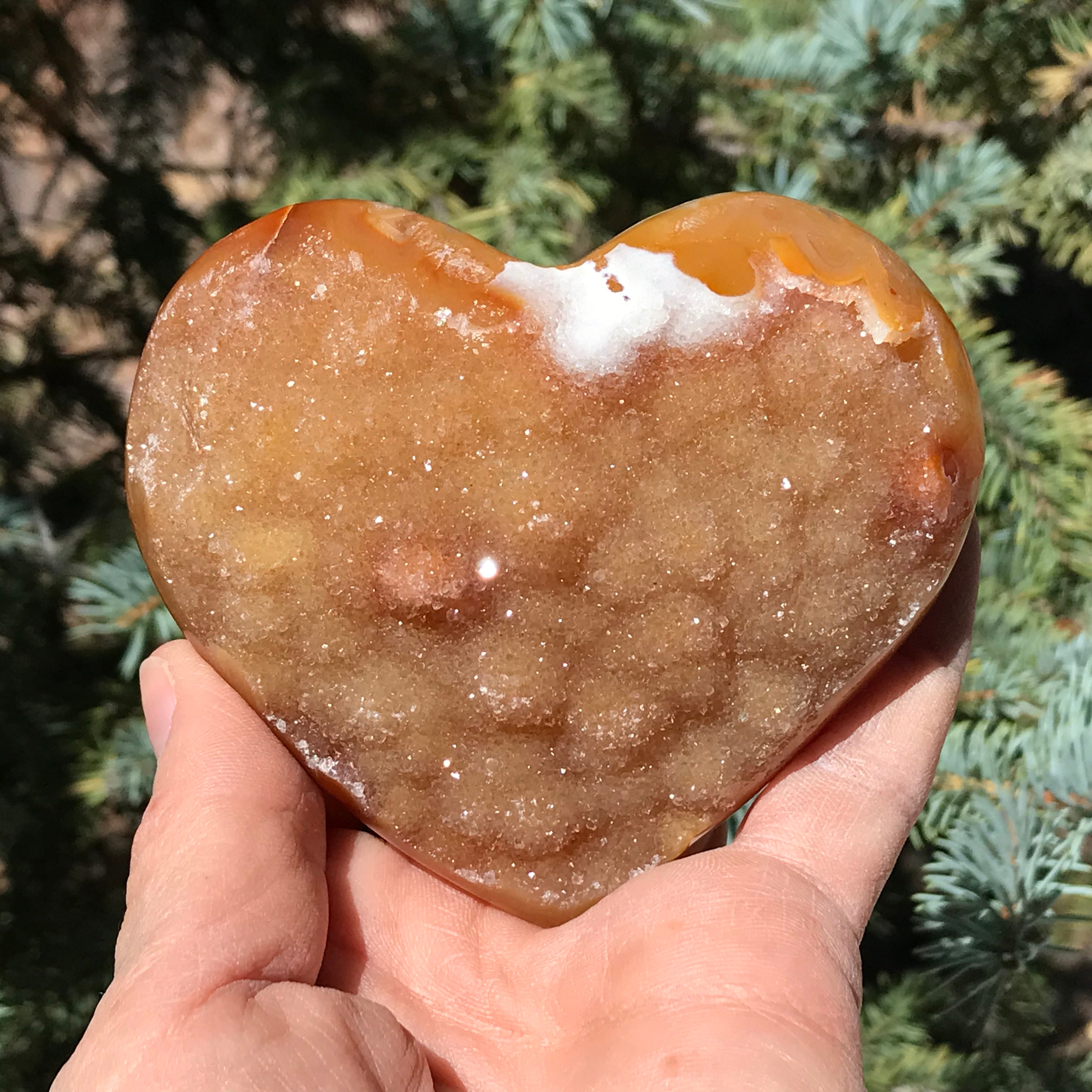 Fire and Ice Brazilian Agate Heart