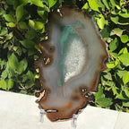 Bold Yellow and Green Banded Agate Slice