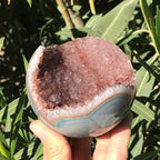 Rainbow Agate Banded Amethyst Sphere