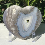 Blue Banded Agate Heart Slab