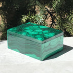 Floral Patterned Malachite Box