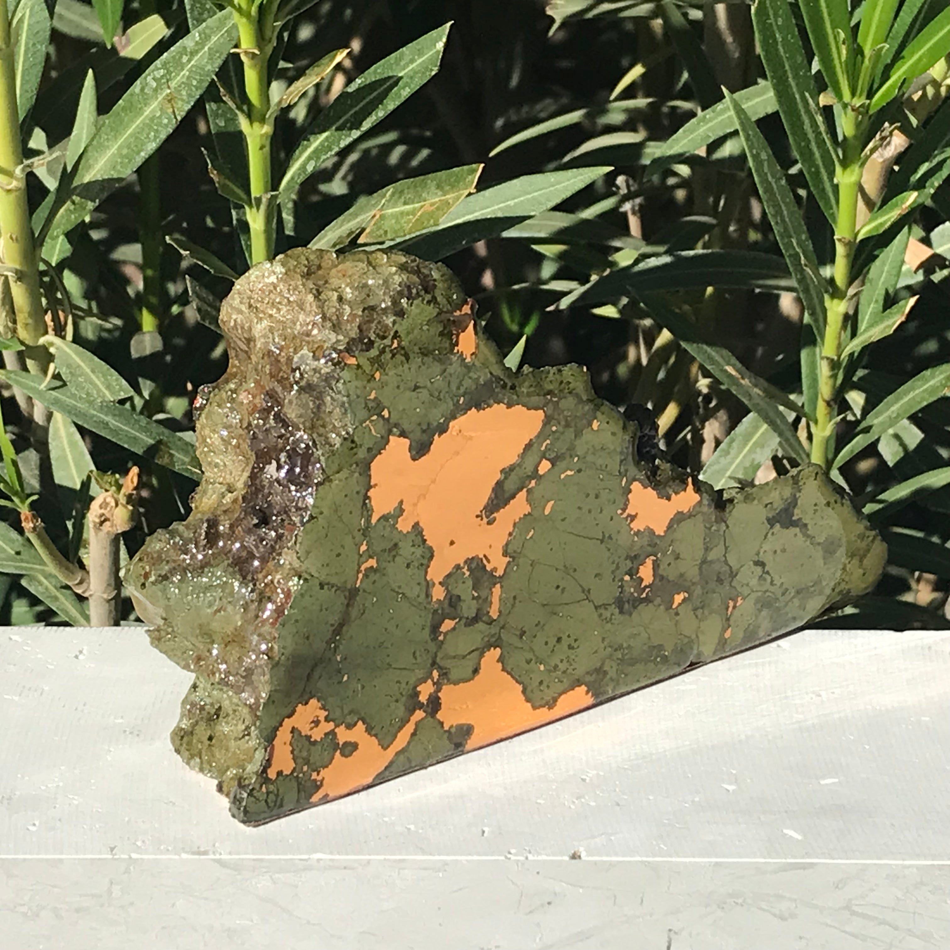 Green Epidote Highlighted By Copper Ore