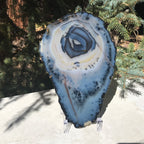 Prominent Floral-Like Eye Agate Slice.