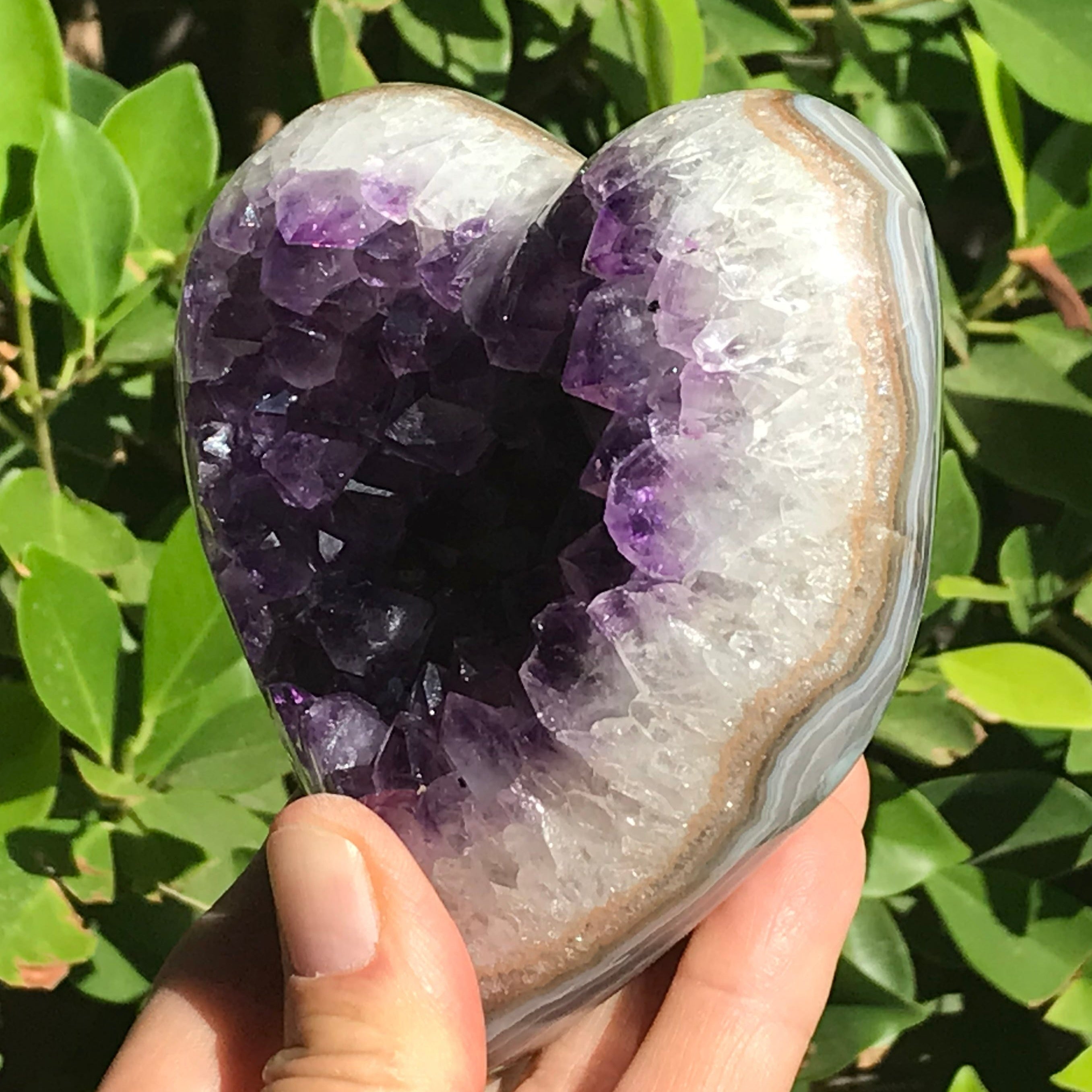 Crystal Faced Amethyst Heart