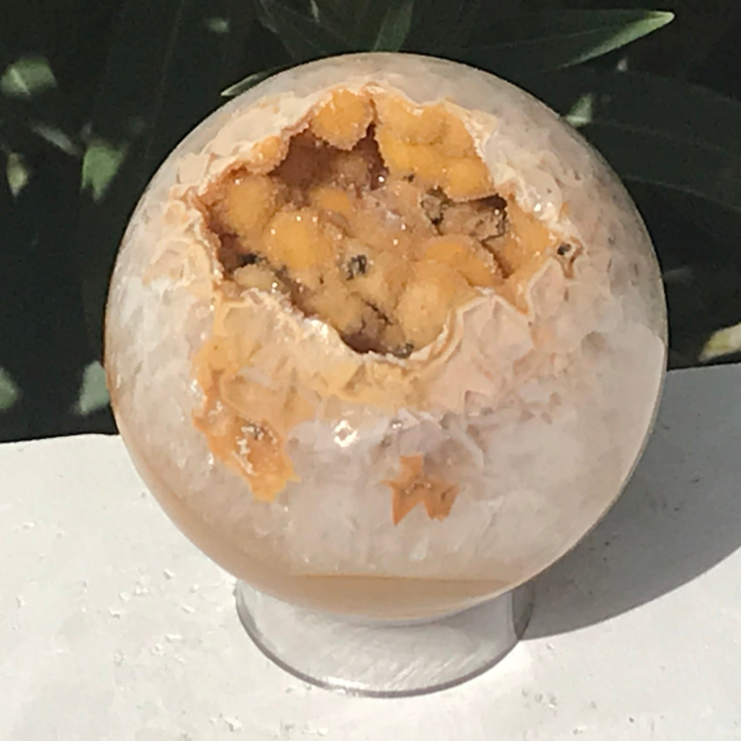 Amber Colored Agate Sphere