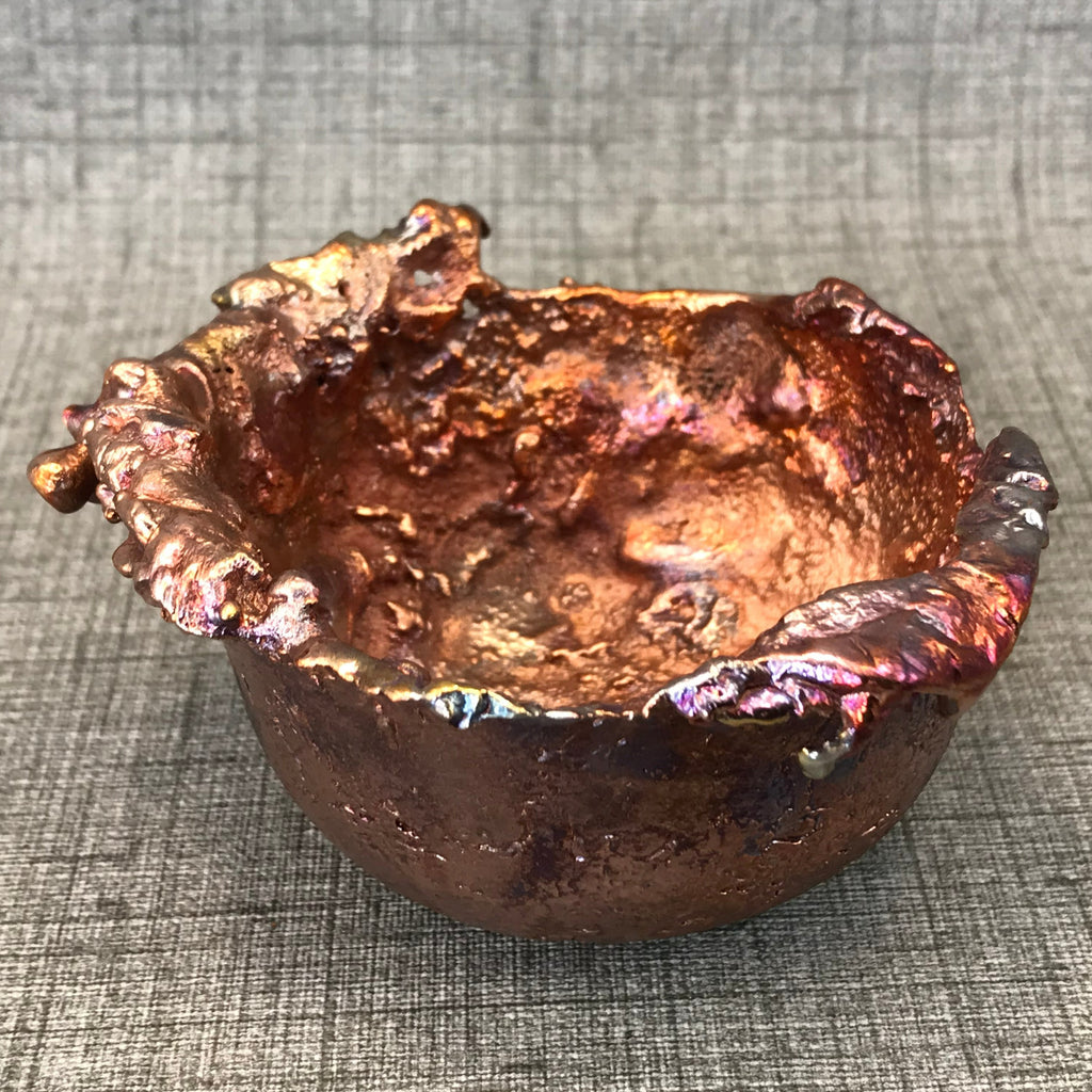 Small Rainbow Splash Copper Bowl