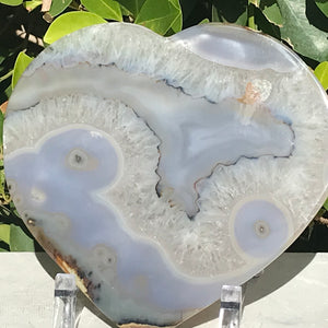 Translucent Abstract Patterned Agate Heart Slab