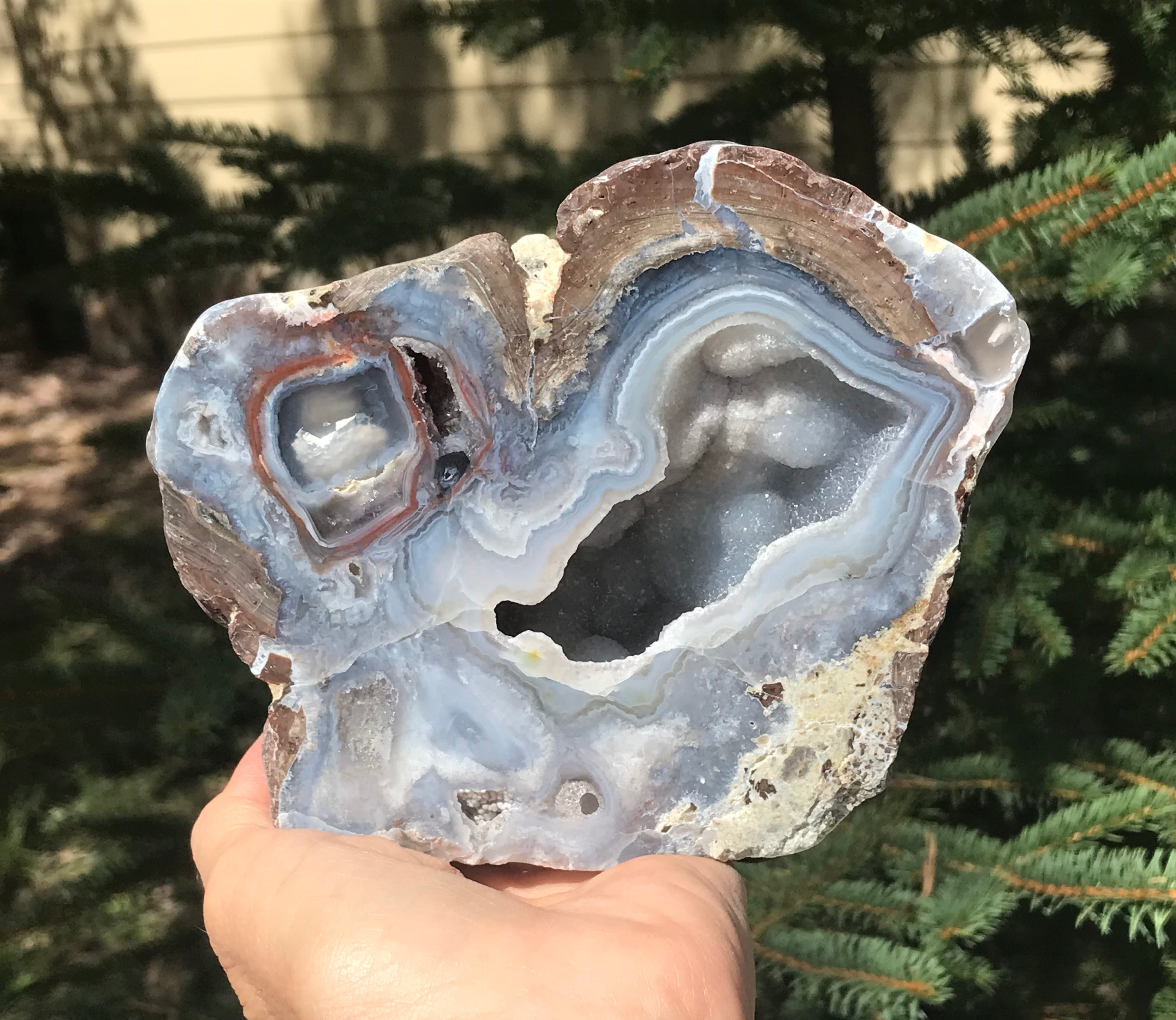 Glittering and Banded Dugway Geode #1 of Pair