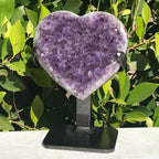 Colorful Agate Banded Amethyst Heart