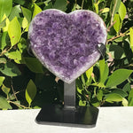 Colorful Agate Banded Amethyst Heart
