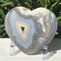 Blue Banded Agate Heart Slab