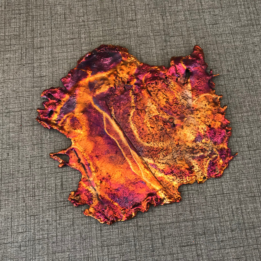 Striated Rainbow Splash Copper Art