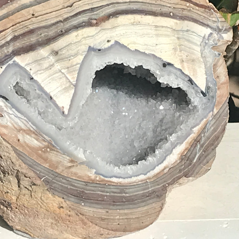 Bold Banded Crystal Dugway Geode