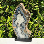 Quartz with Banded and Orbed Agate Slice