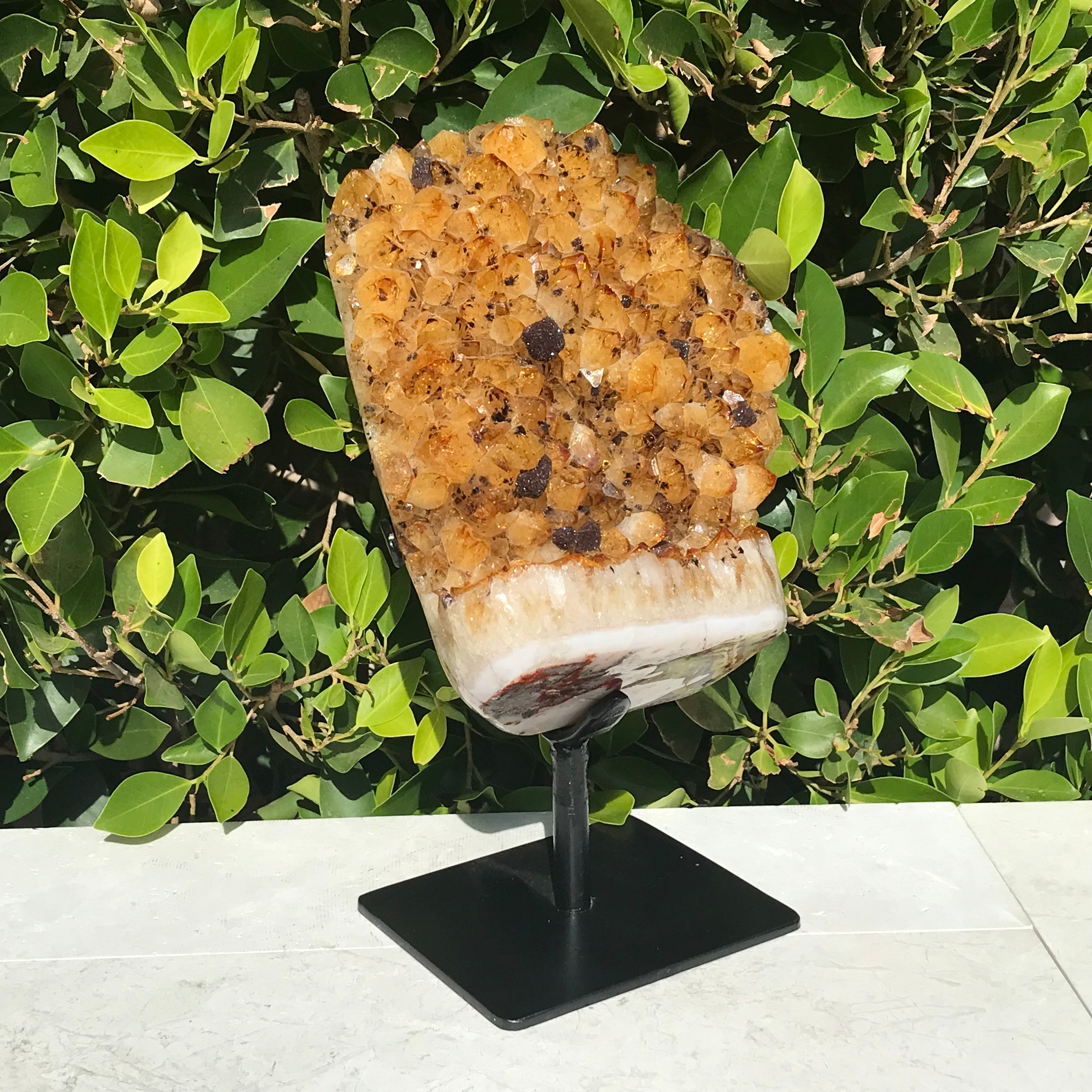Goethite Speckled Brazilian Citrine Cluster
