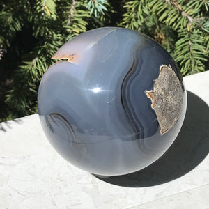 Glistening Agate Geode Sphere