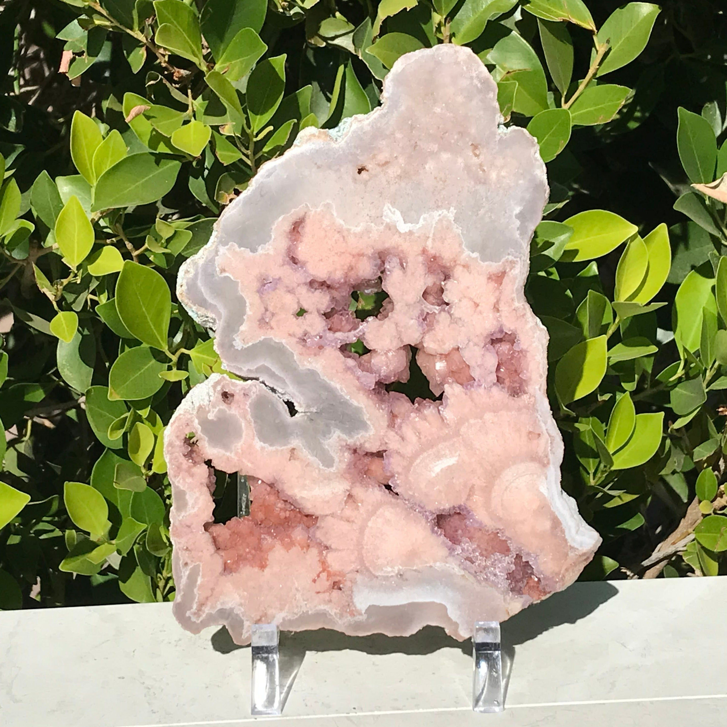 Crystal Lined Rose Jasper Slab