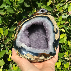 Amethyst and Agate Double Geode