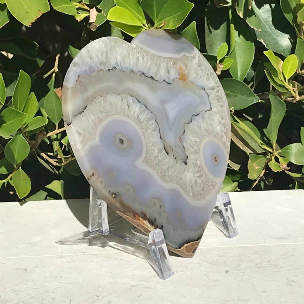 Translucent Abstract Patterned Agate Heart Slab