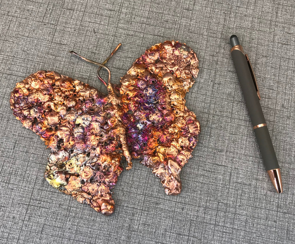 Handcrafted Rainbow Copper Splash Butterfly