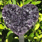 Standing Amethyst Crystal Faced Heart