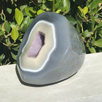 Polished Lavender Amethyst Blue Agate Cone