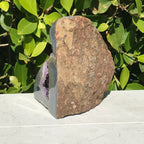 Polished Blue Agate with Amethyst Geode