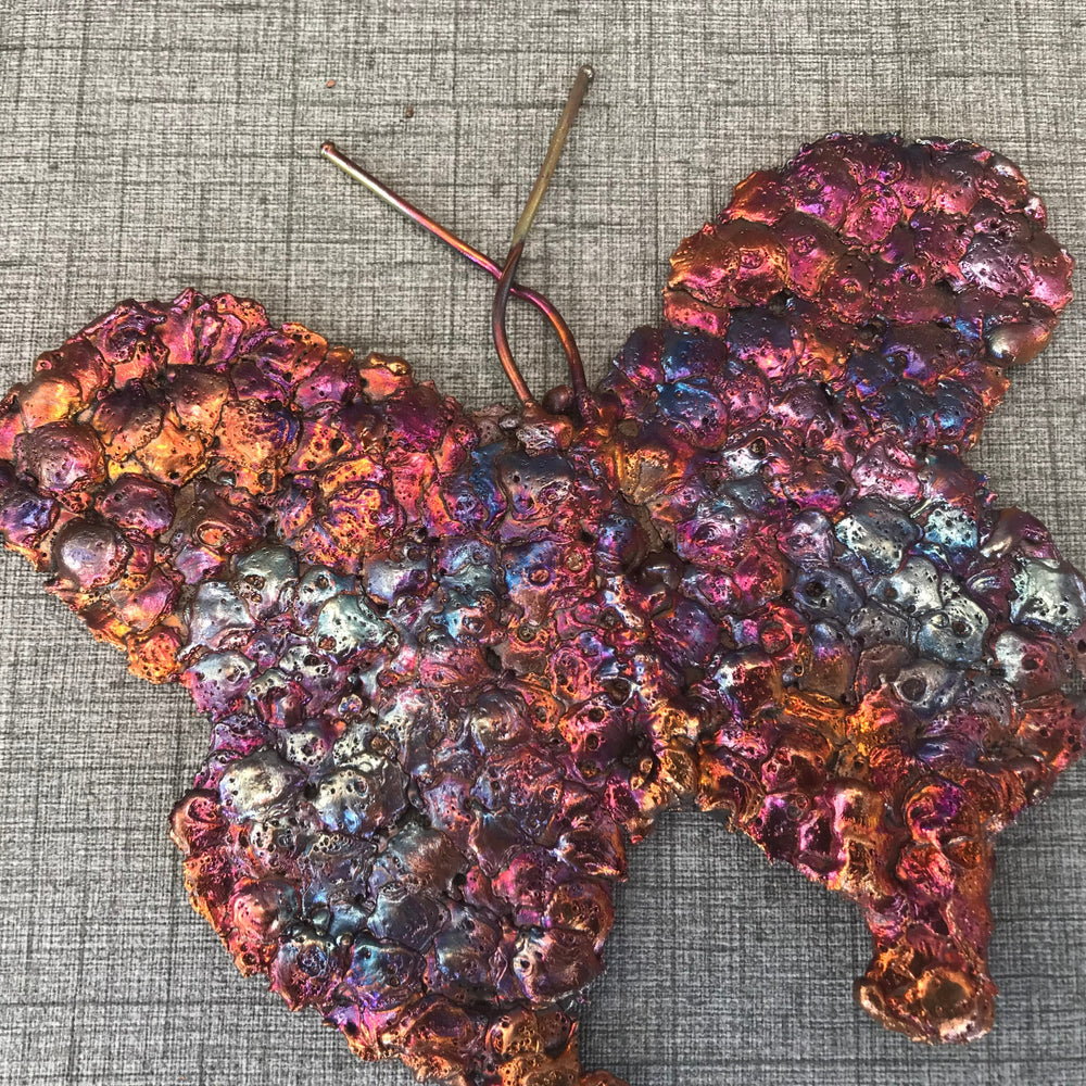 Handcrafted Rainbow Splash Copper Butterfly