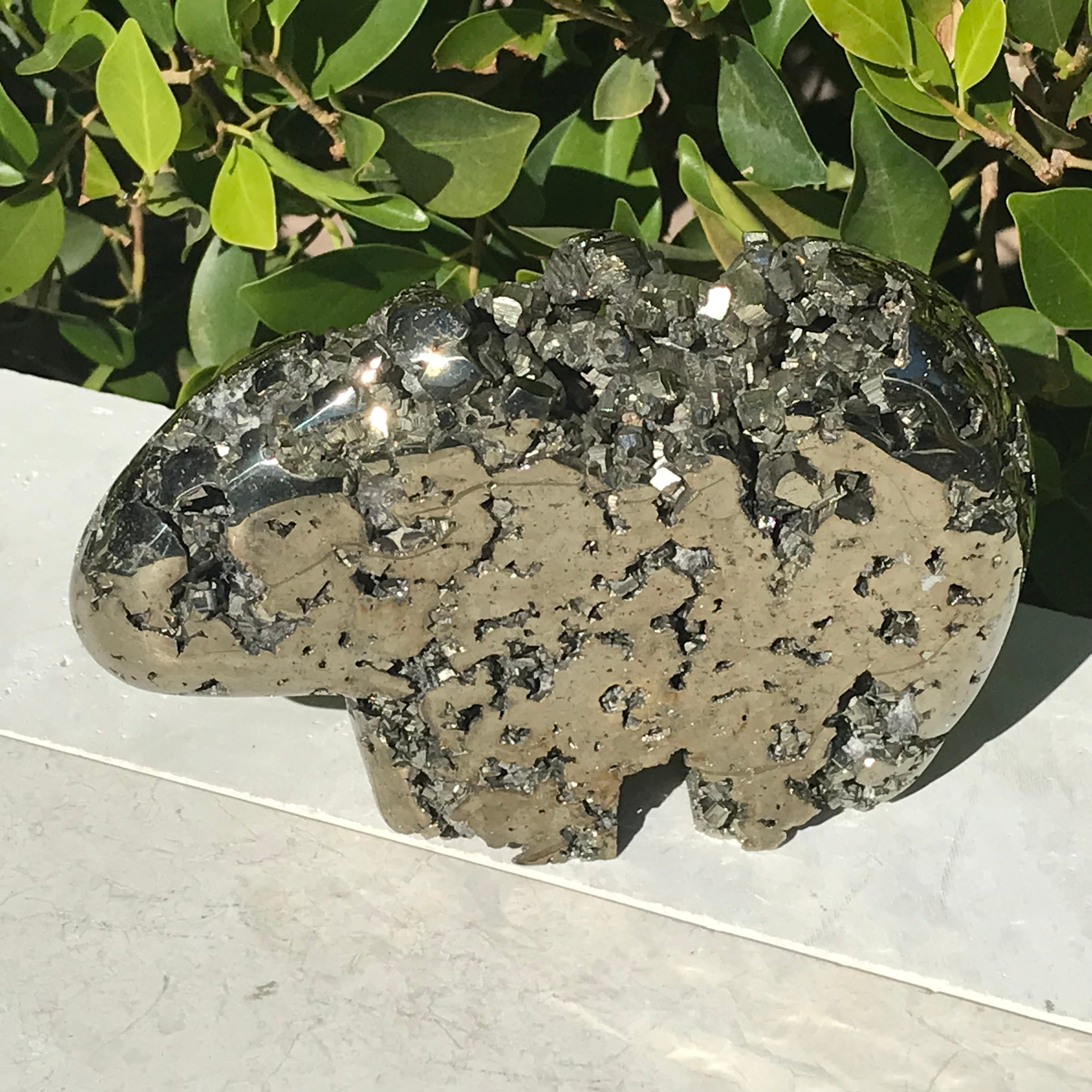 Pyrite Bear Sculpture