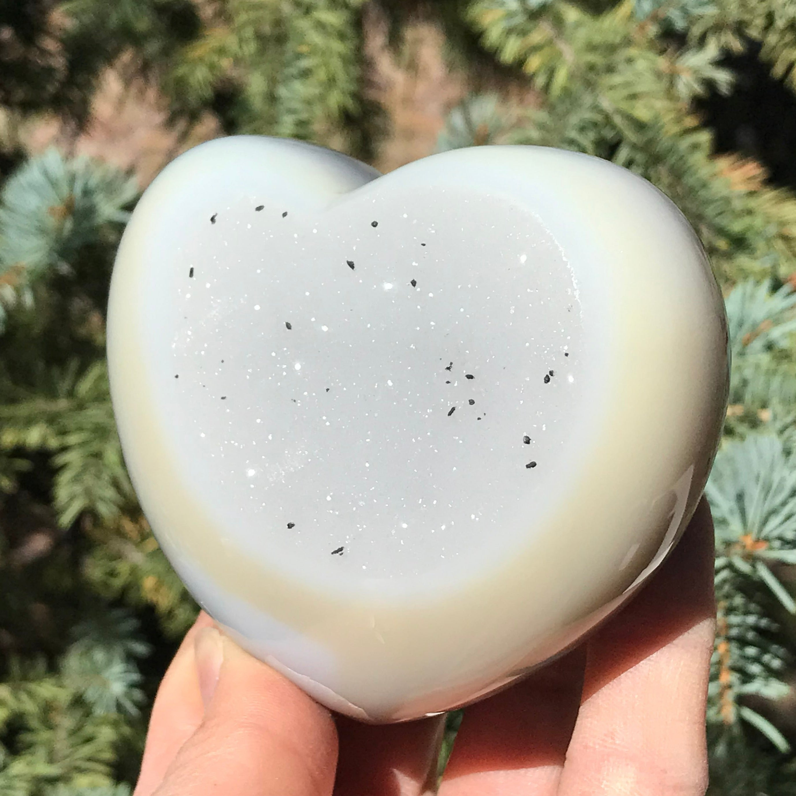 MIcrocrystalline Faced Blue Agate Heart