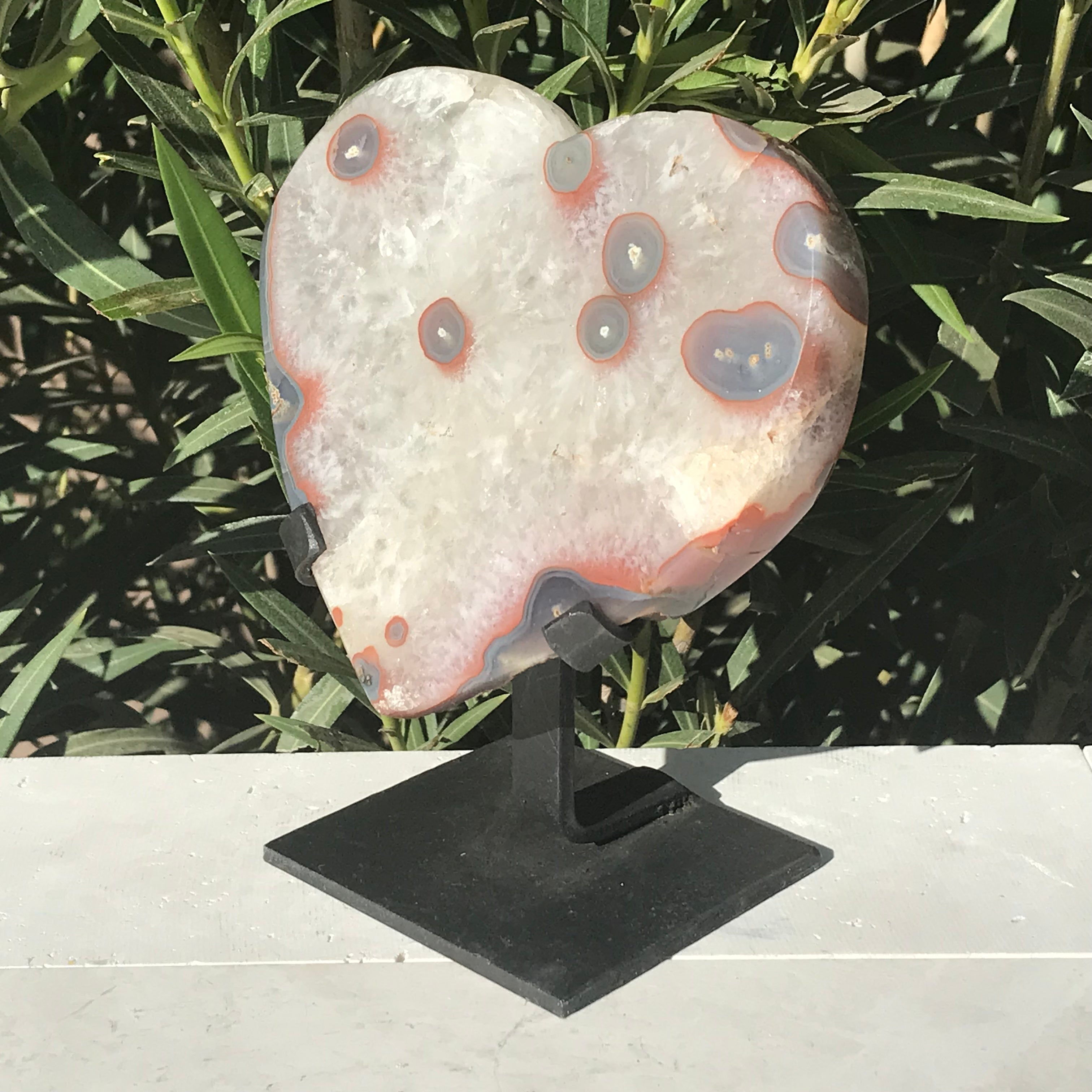 Rose Banded Blue Eyed Agate Heart