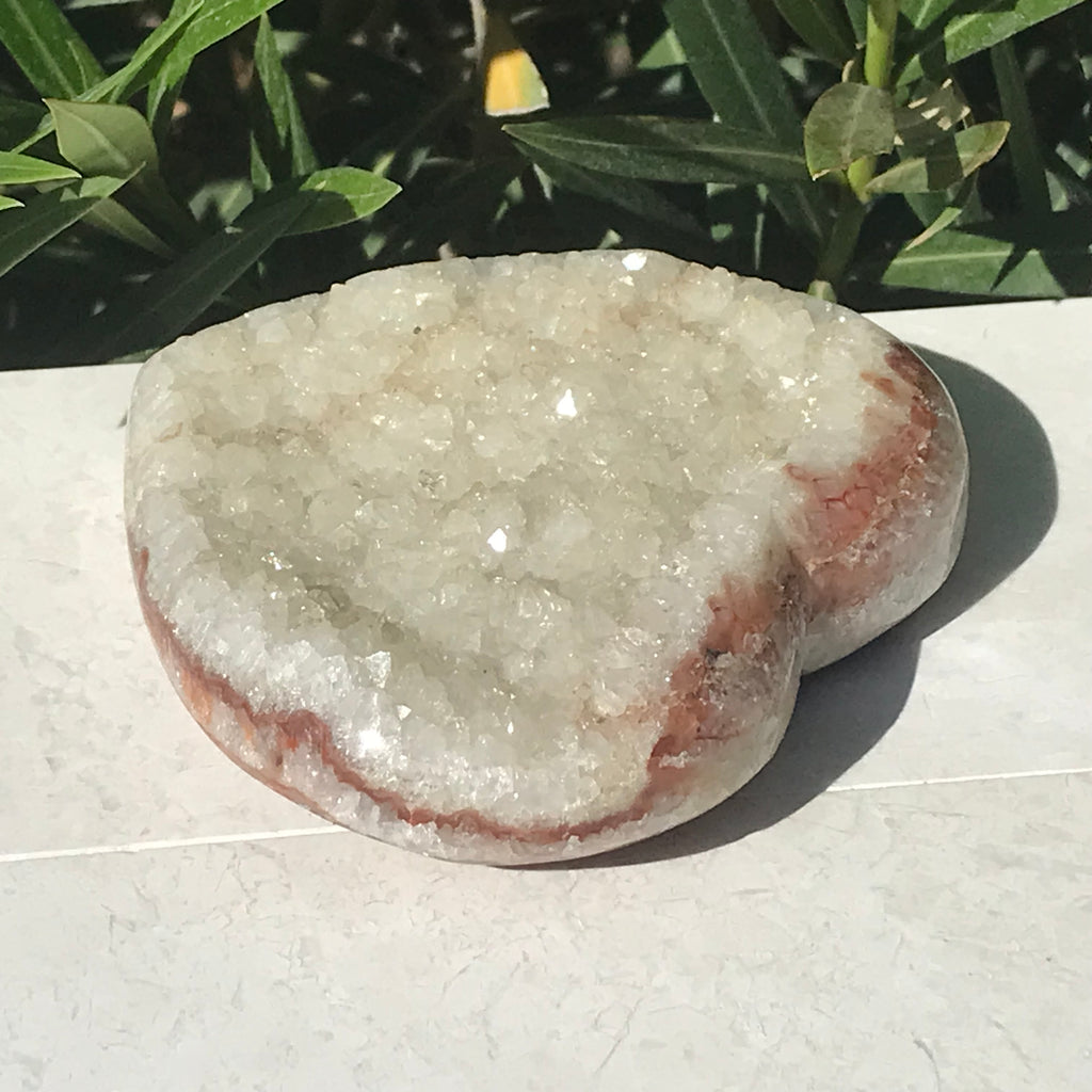 Quartz Crystal Covered Agate Heart