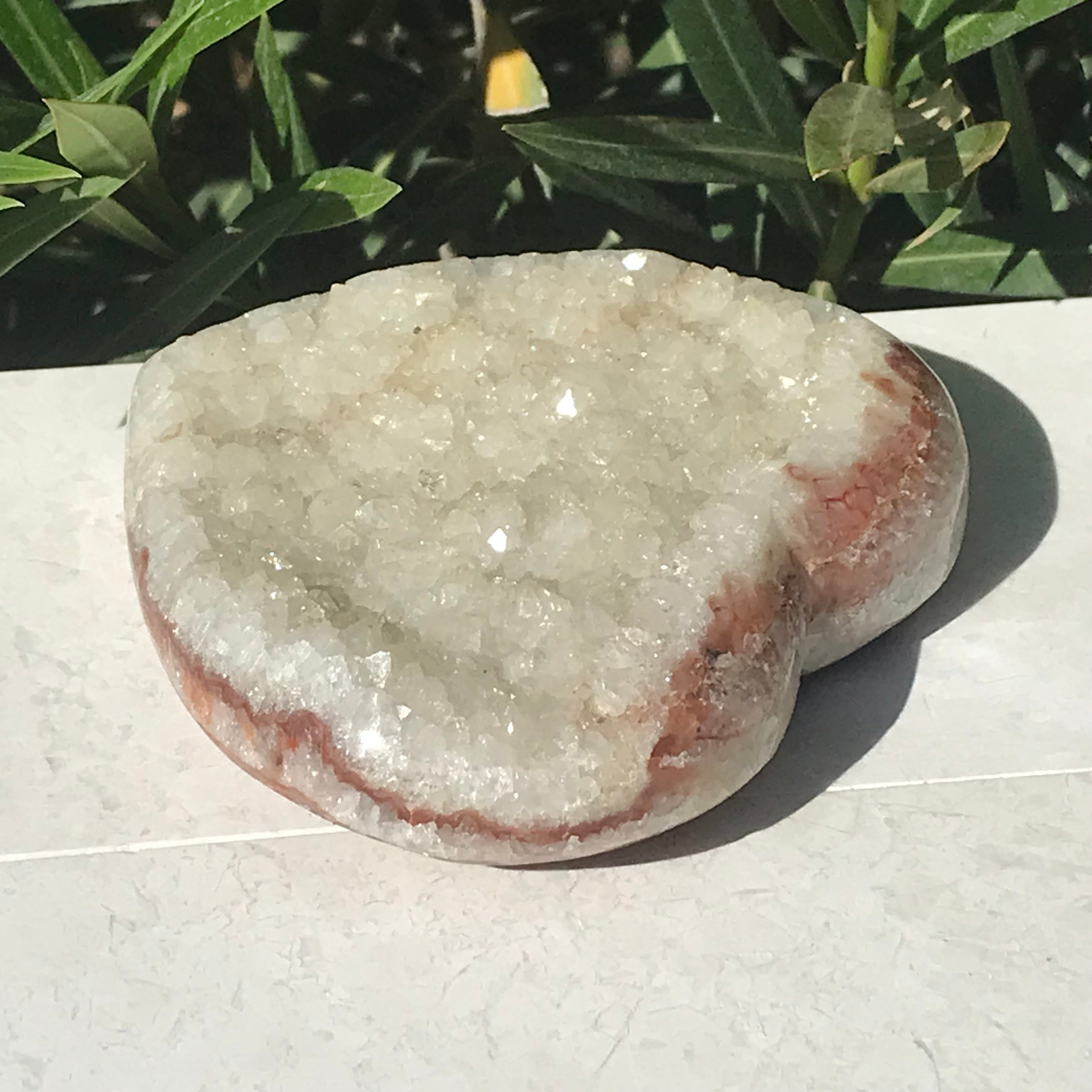 Quartz Crystal Covered Agate Heart