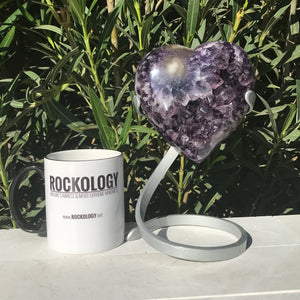 Flowered Standing Uruguayan Amethyst Heart