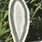 Quartz Surrounded by Banded Agate Slice