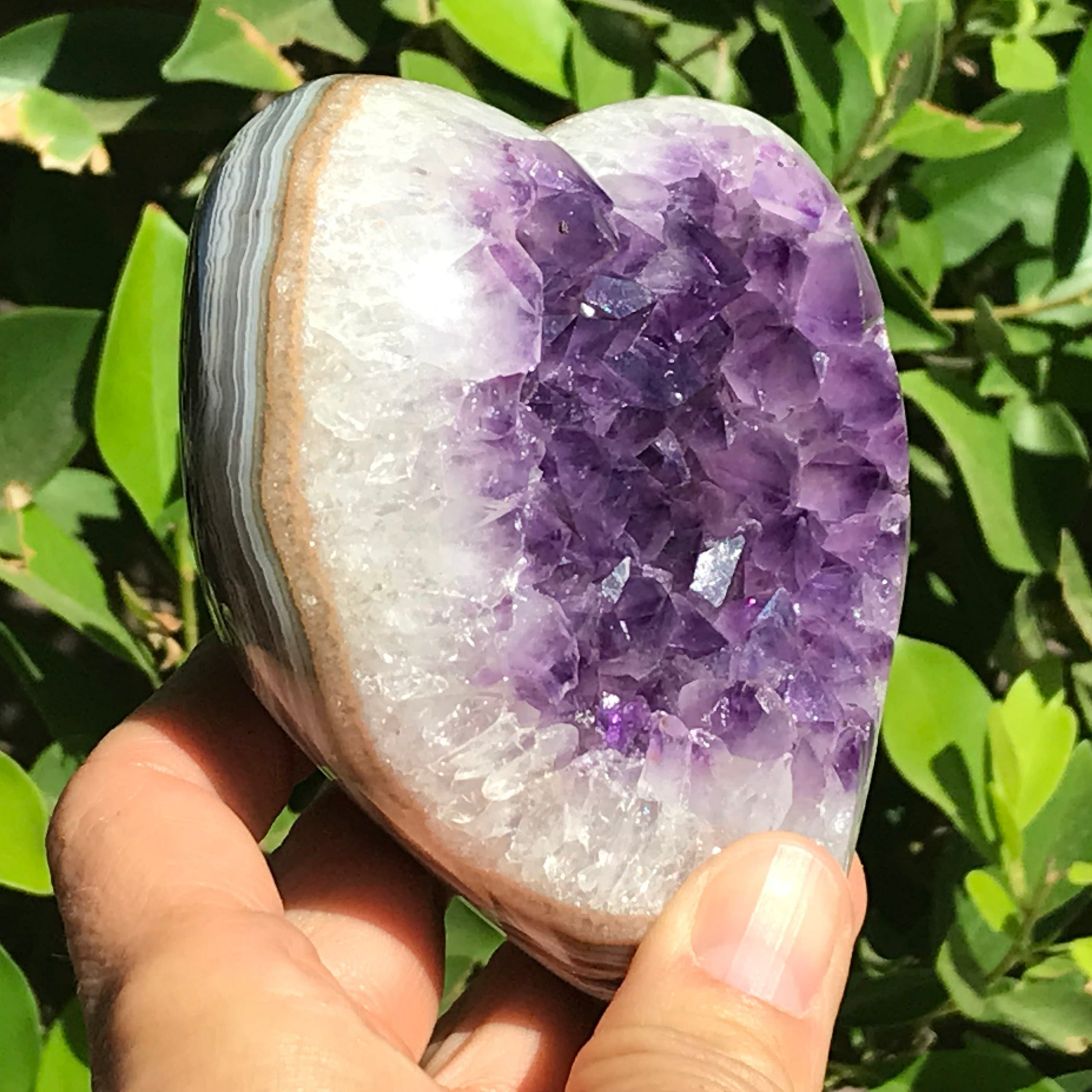 Crystal Faced Amethyst Heart