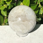 Banded Agate and Quartz Crystal Sphere