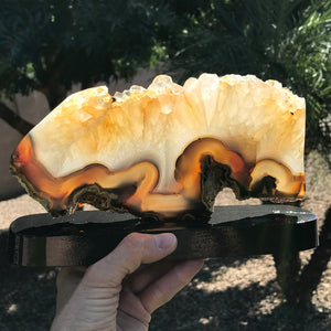 Crystal topped Brazilian Agate Slice