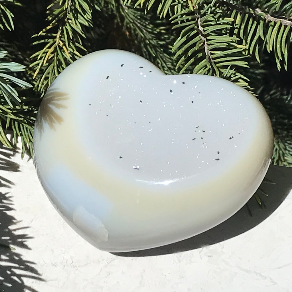 MIcrocrystalline Faced Blue Agate Heart
