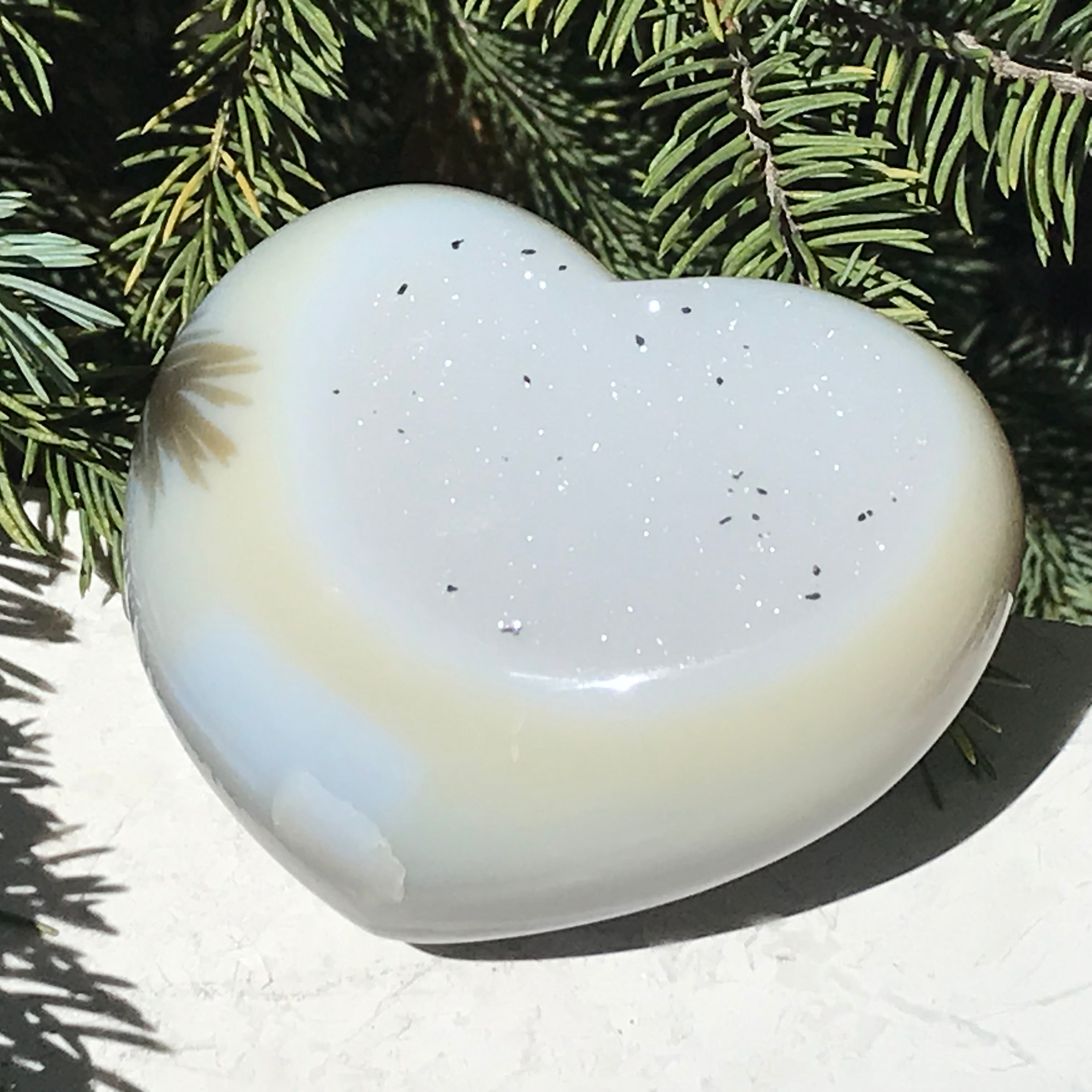 MIcrocrystalline Faced Blue Agate Heart