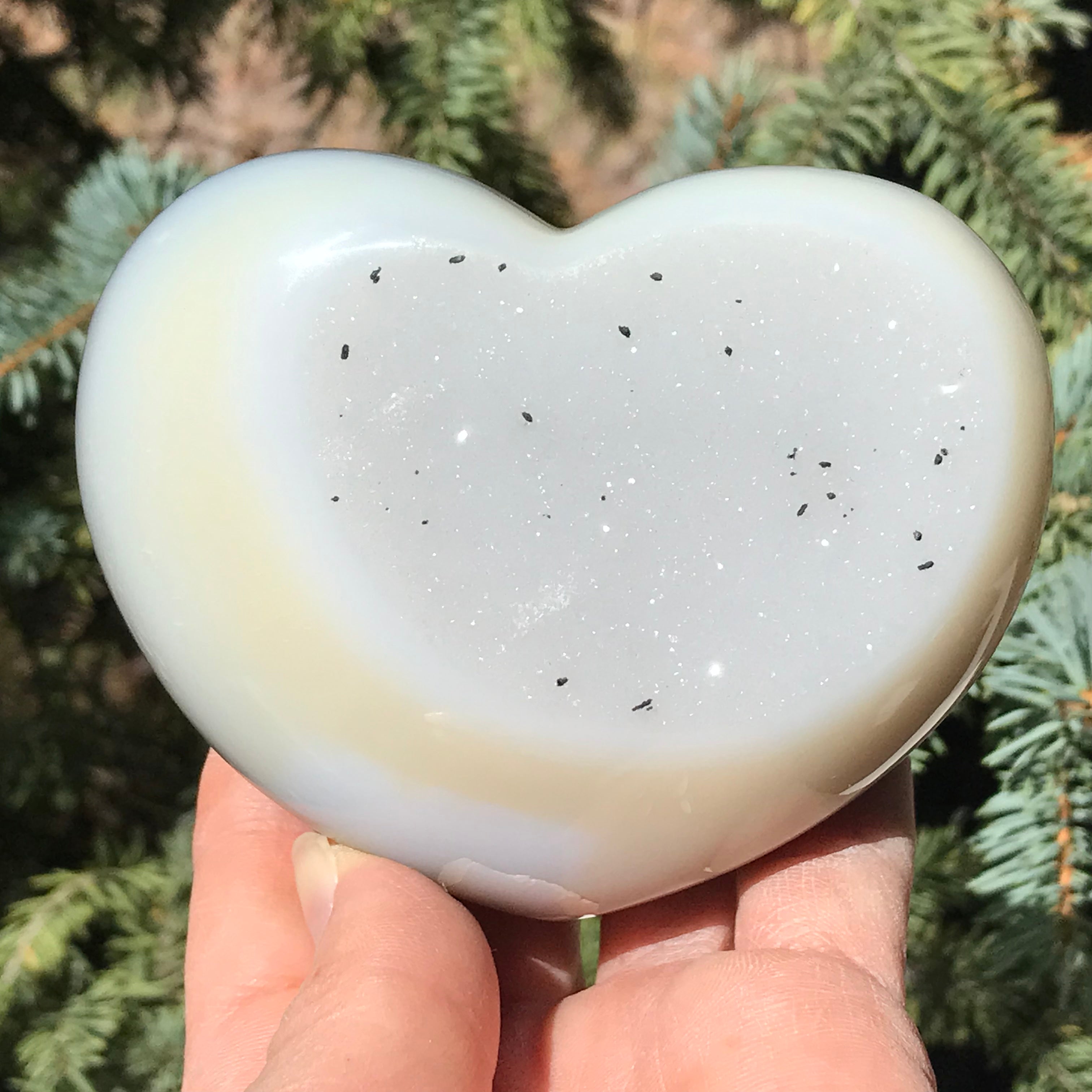 MIcrocrystalline Faced Blue Agate Heart