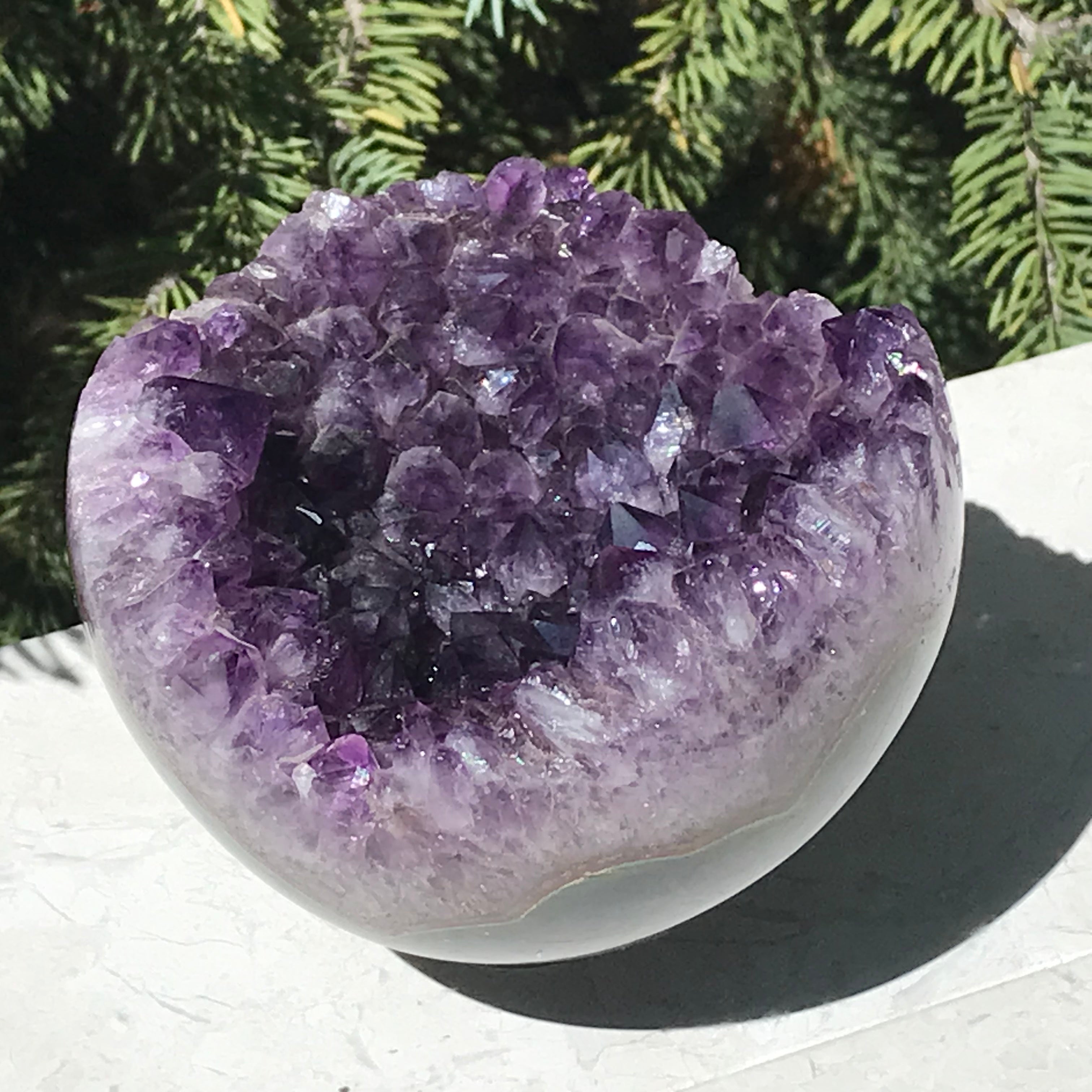 Wide Amethyst Faced Agate Sphere