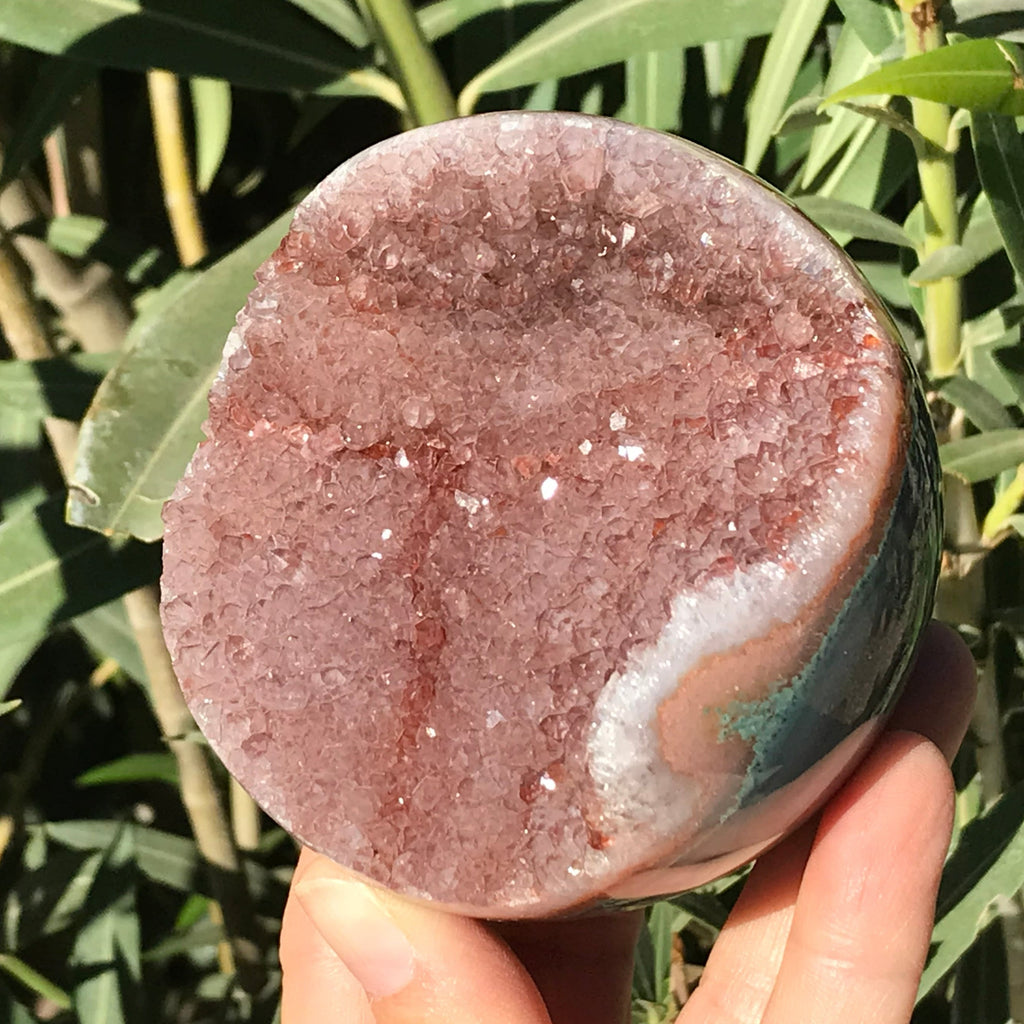 Rainbow Agate Banded Amethyst Sphere