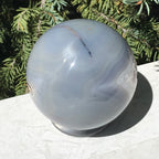 Scalloped Banded Agate and Amethyst Sphere