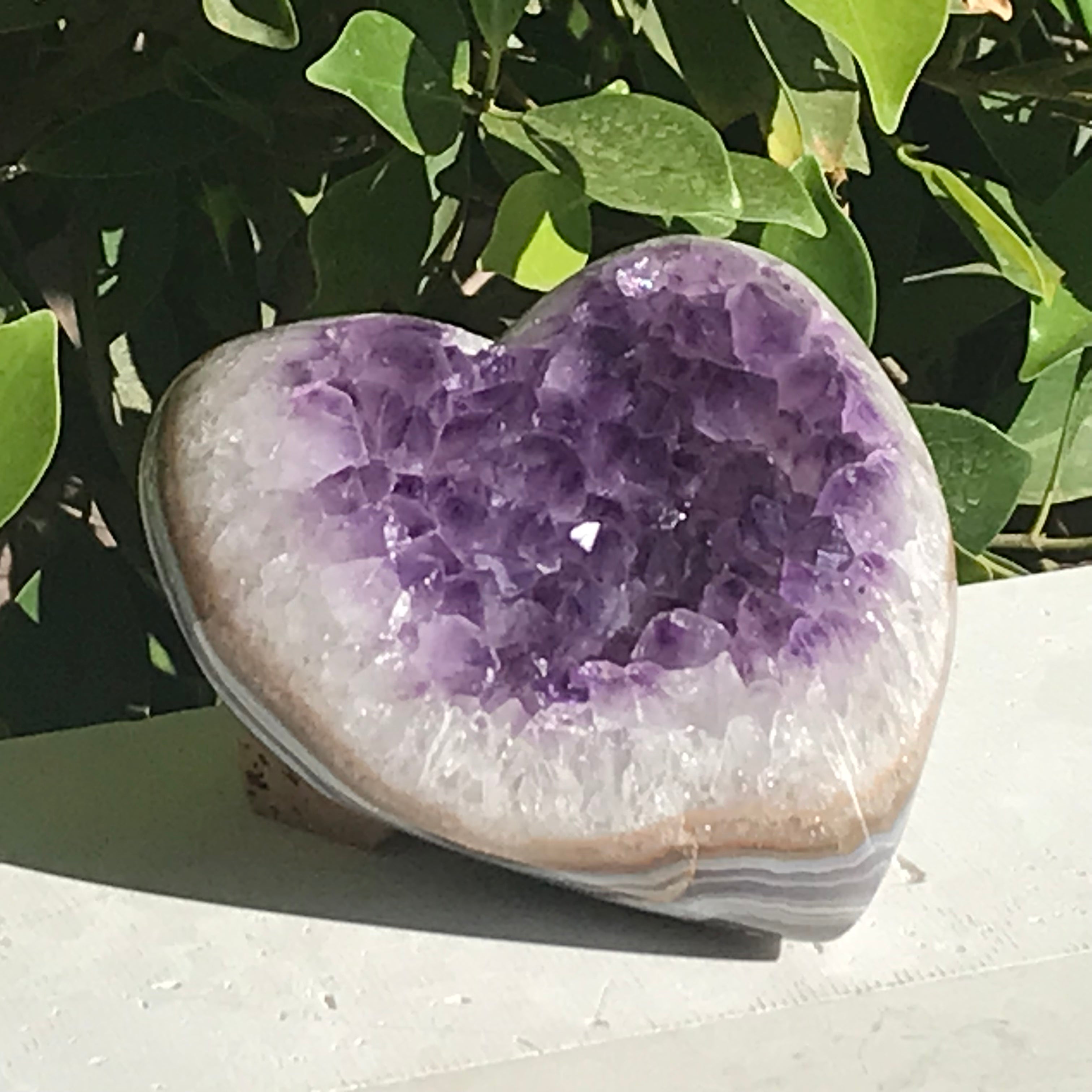 Crystal Faced Amethyst Heart