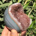 Rainbow Agate Banded Amethyst Sphere