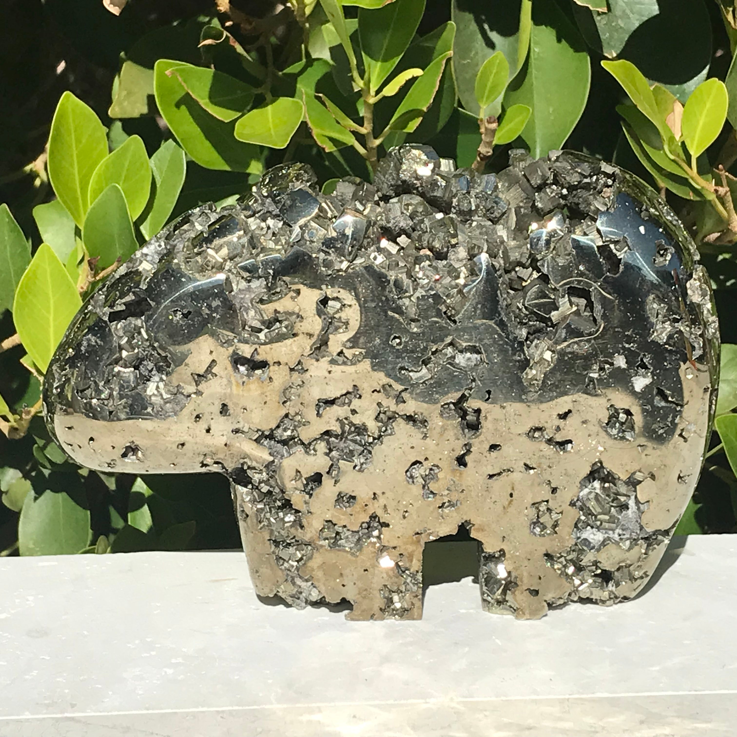 Pyrite Bear Sculpture